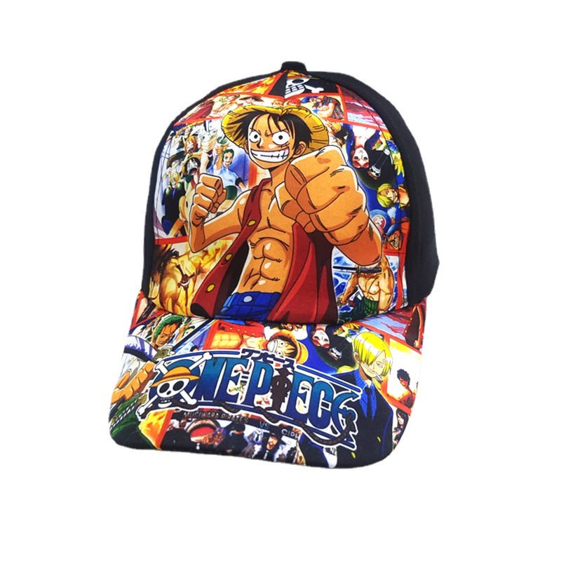 Cross-Border One Piece Children's Cartoon Baseball Cap Boys and Girls King of the Sea Printed Peaked Cap Children Sun Protection Sun Hat