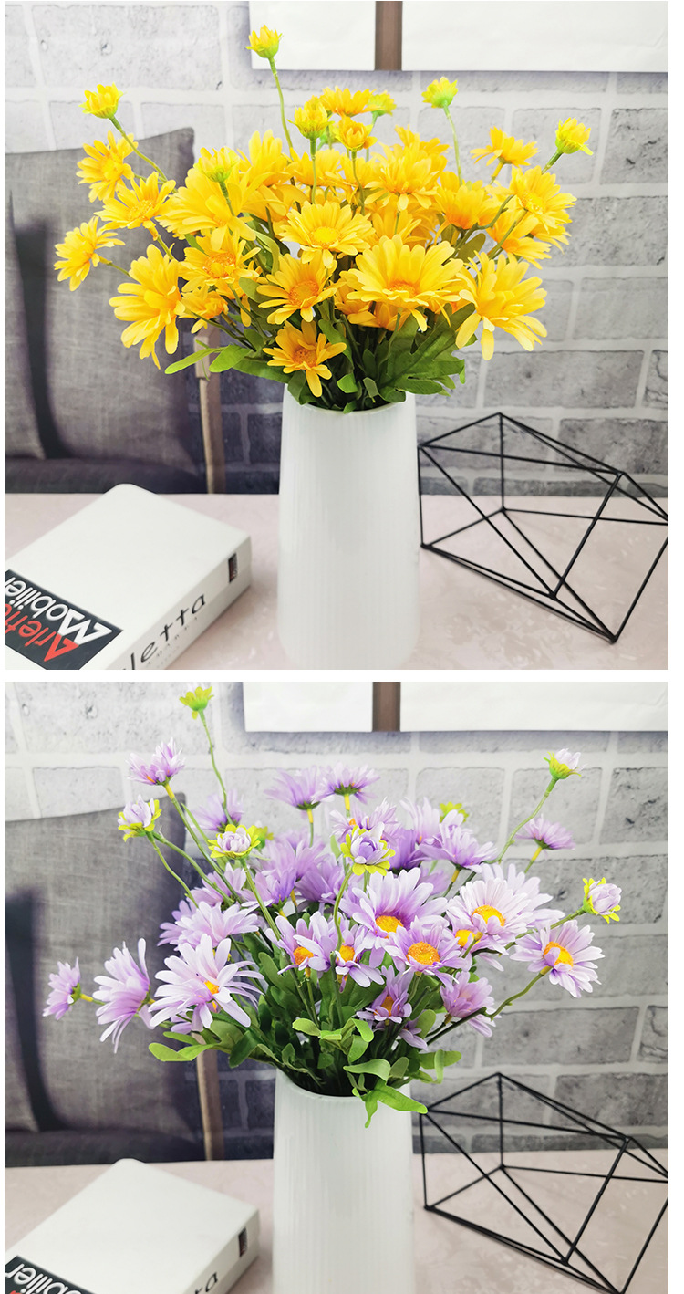 仿真小雏菊组合餐桌摆放小花婚庆插花新款小雏菊花束插画装饰品