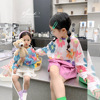 22 girl children summer new pattern HyunA Korean Edition printing Flower T-shirt Short sleeved Base coat Sunscreen jacket