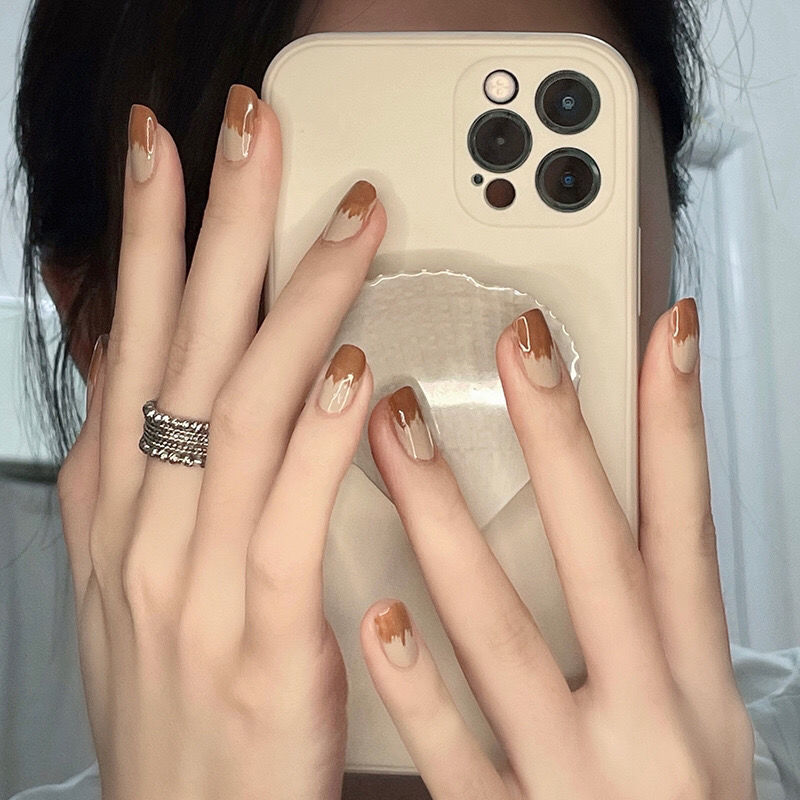 穿戴甲成品新款式美甲指甲甲片可拆卸中长款显白网红辣妹学生