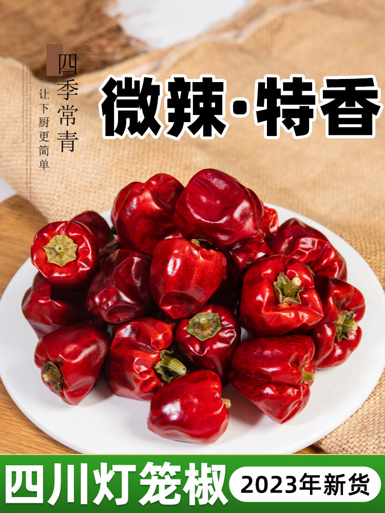 四川灯笼椒干辣椒微辣特香500g家用灯笼辣椒干海椒子弹头辣椒