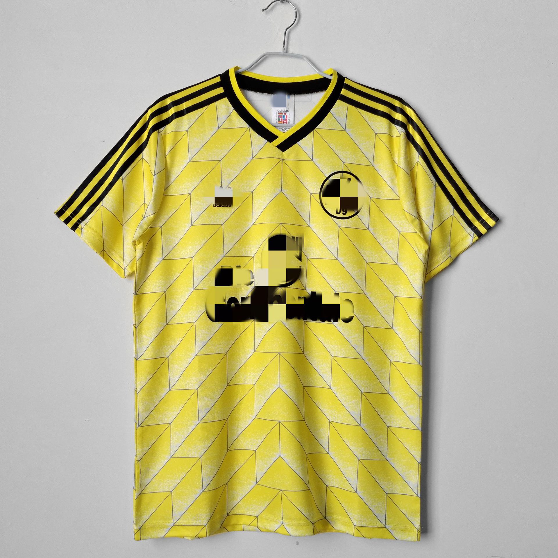 1988赛季多特主场复古球衣黄色经典短袖v领足球服训练服上衣泰版