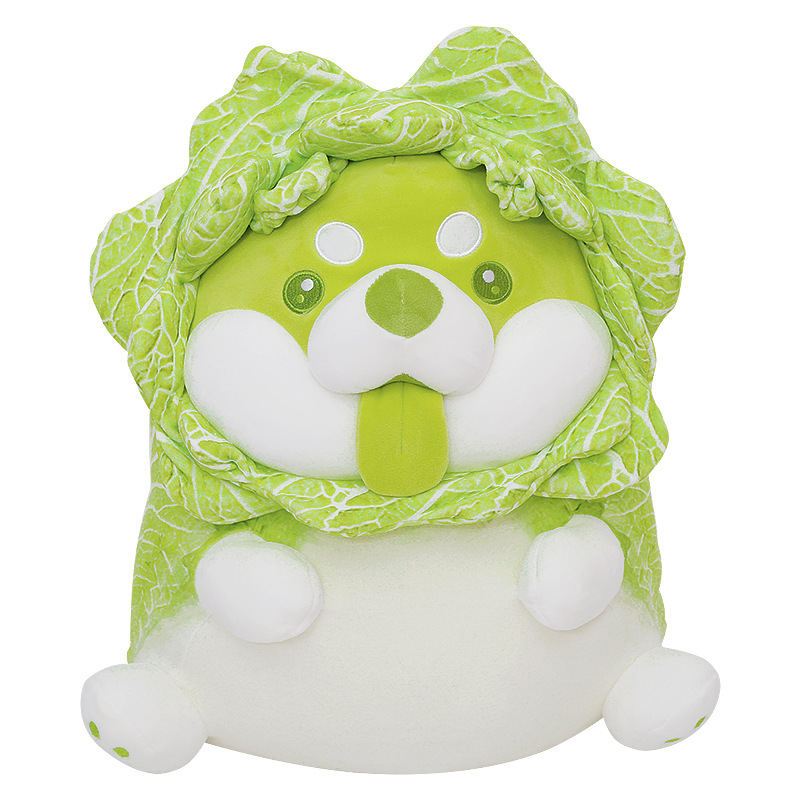 Vegetable Dog Doll Plush Toy Saite Cabbage Dog Ragdoll Wholesale Birthday Gift Girl Cute Doll Pillow