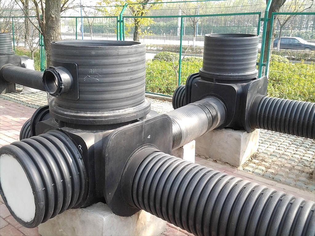 pe检查井pe污水检查井直通管材滚塑检查井500塑料窨井hdpe雨水井