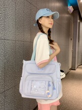 韩版小清新斜挎包女新款挎包通勤大学生托特包上课单肩包百搭包包