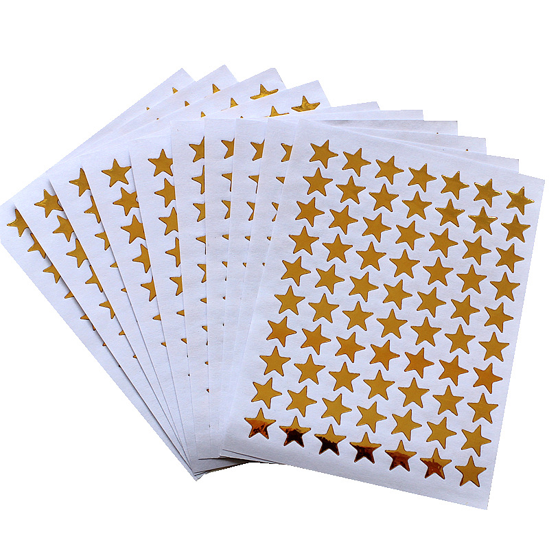 幼儿园宝贝鼓励奖励贴小学生表扬贴纸金色星星贴纸烫金五角星贴纸