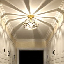 欧式全铜吸顶灯入户灯简约现代卧室玄关阳台灯美式走廊过道衣帽间