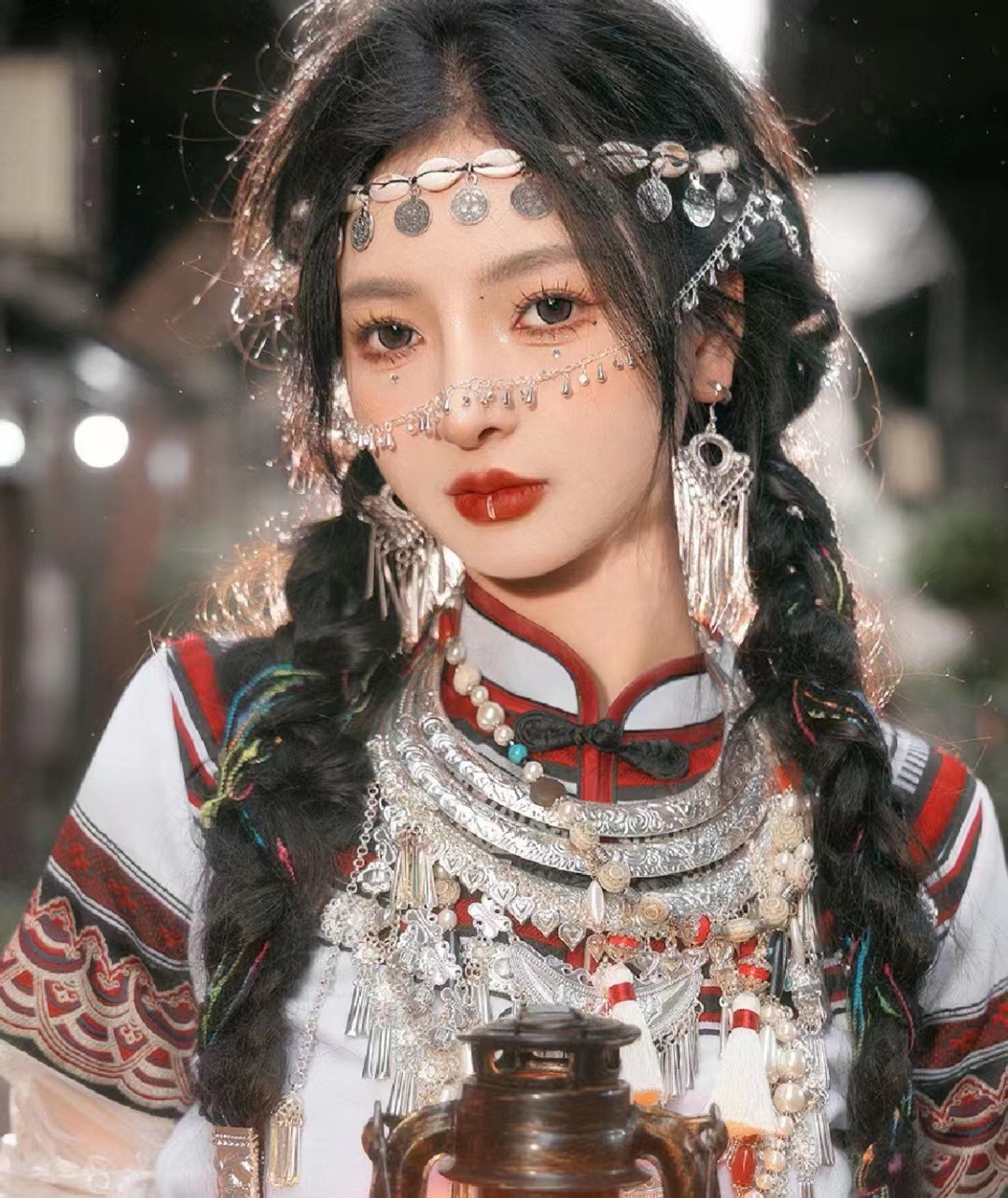 古装苗族服装配饰头饰复古民族风额饰女异域风情沙漠眉心坠额头链