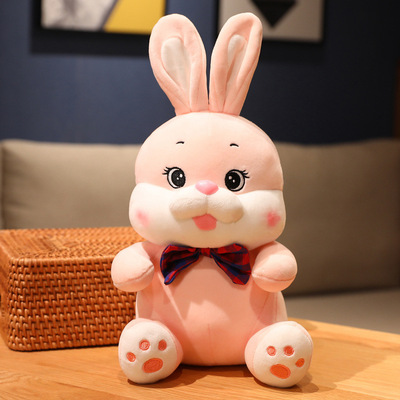 新款可爱领结兔公仔跨境毛绒玩具礼盒兔子玩偶女孩生日礼物布娃娃