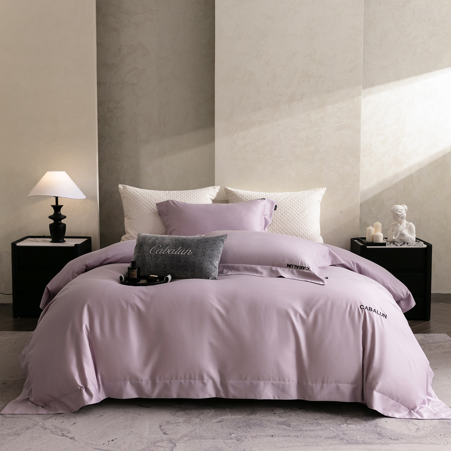 2026新款80支LF级天丝棉磨毛刺绣四件套轻奢家用床品套件四季通用