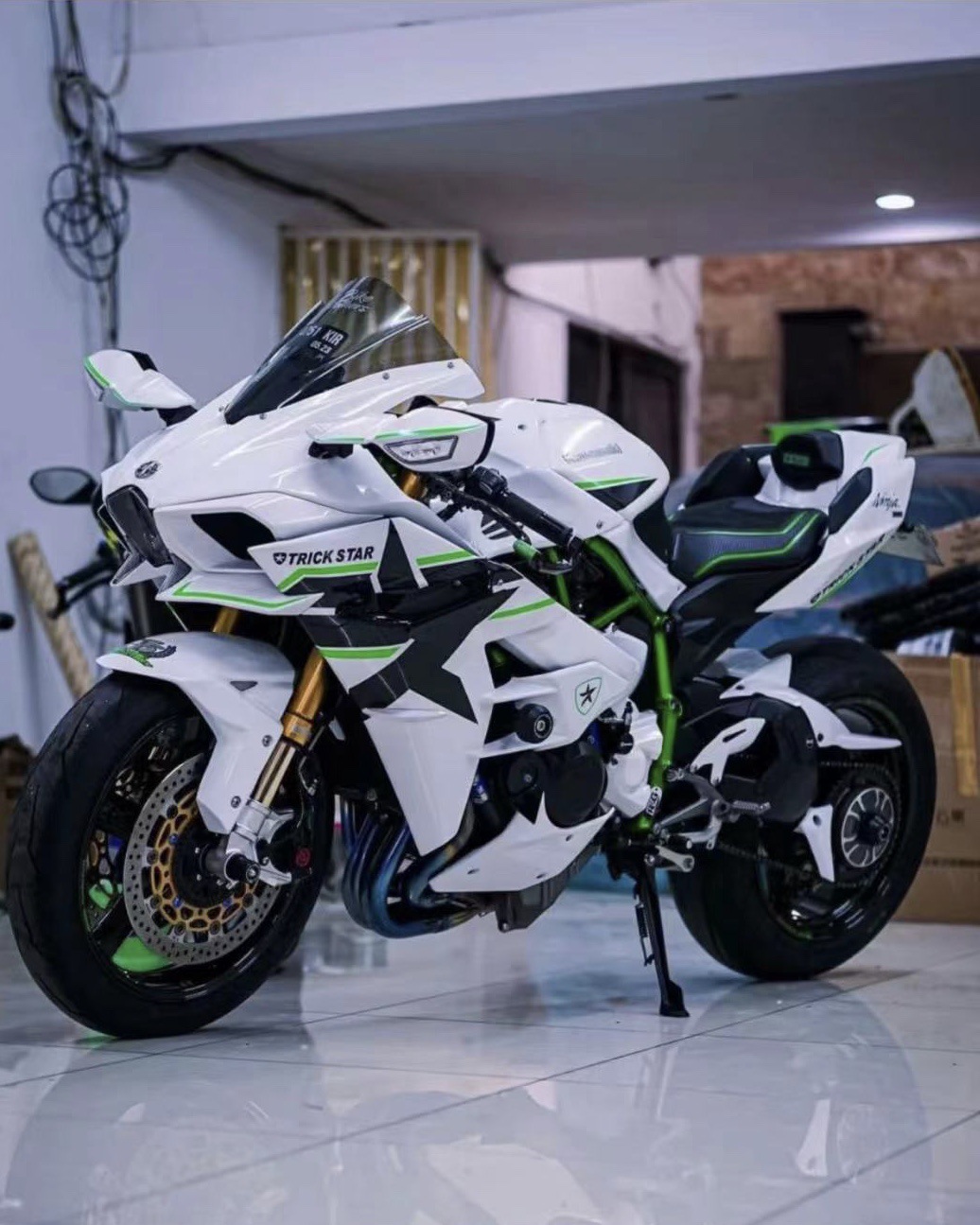 进口川崎h2摩托车跑车重机趴赛四缸1000cc公路赛小忍者地平线整车