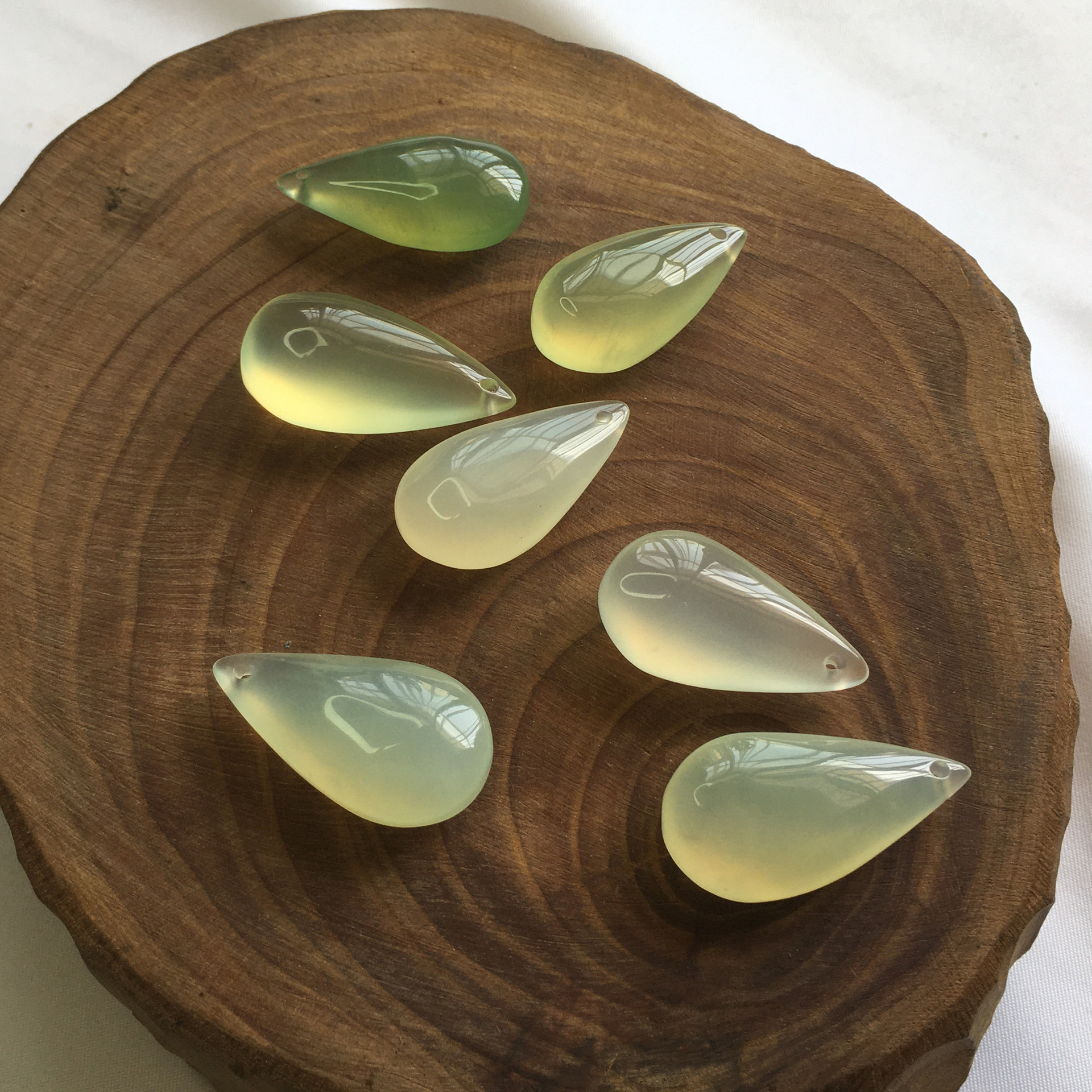 玉石水滴吊坠玉石天然岫玉滴水项链挂坠diy挂件玉坠玉配饰