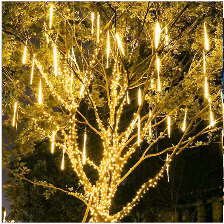 跨境七彩流星雨灯 led流星灯彩灯闪灯户外亮化工程挂树灯装饰灯