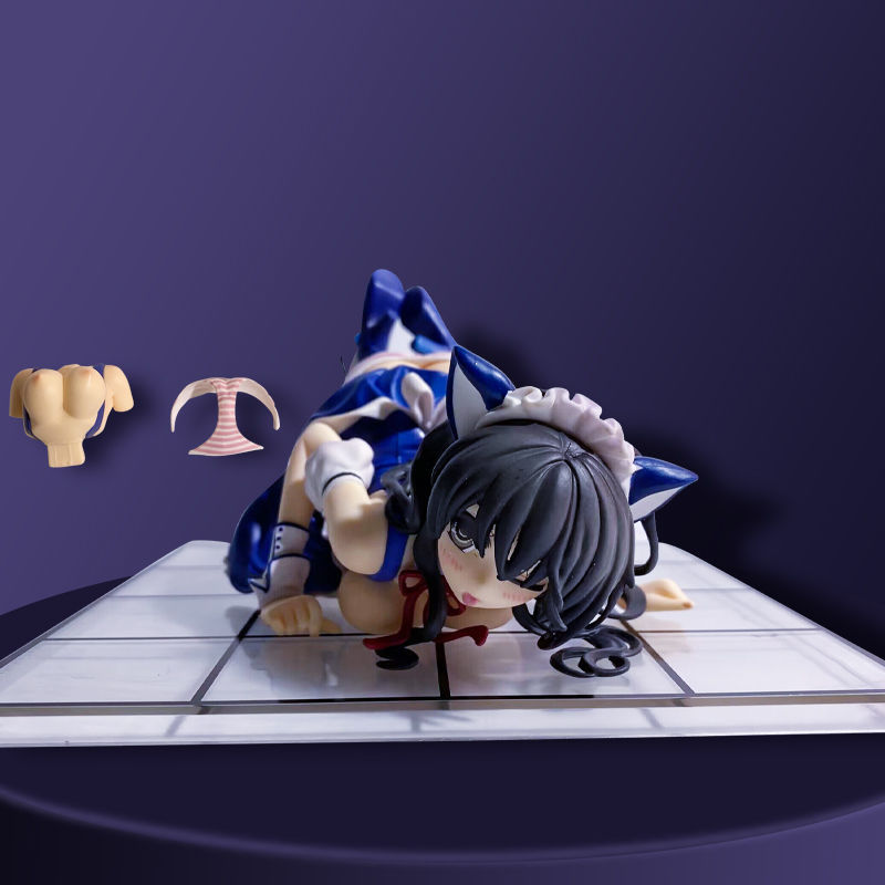 深崎暮人 美少女 牛奶猫娘 蓝色黑色盒装手办模型妈见打系列-阿里巴巴