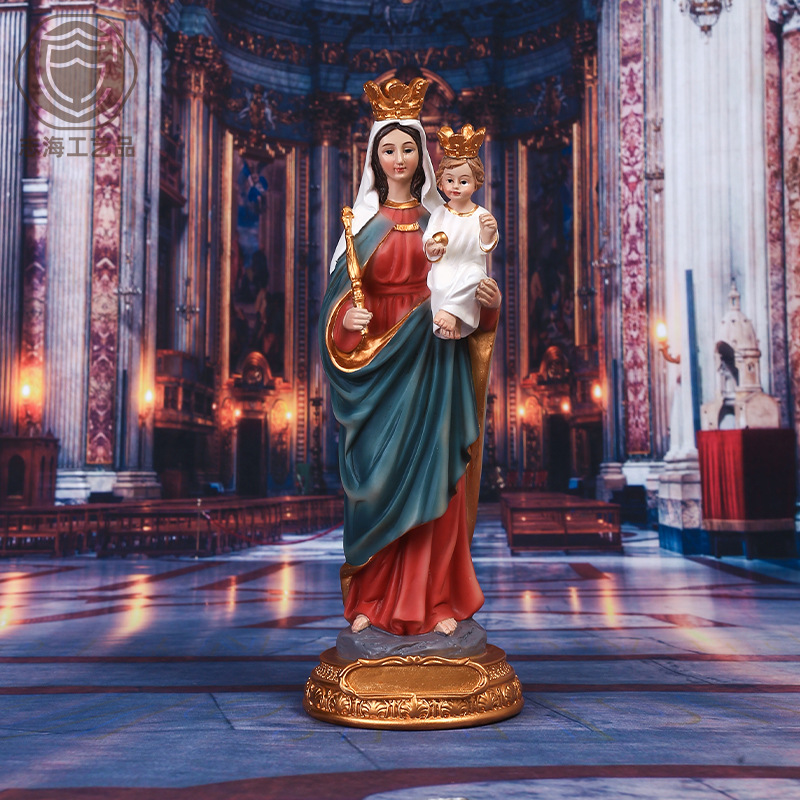 古典圣母抱耶稣神像摆件圣诞装饰礼品树脂工艺品跨境亚马逊-阿里巴巴