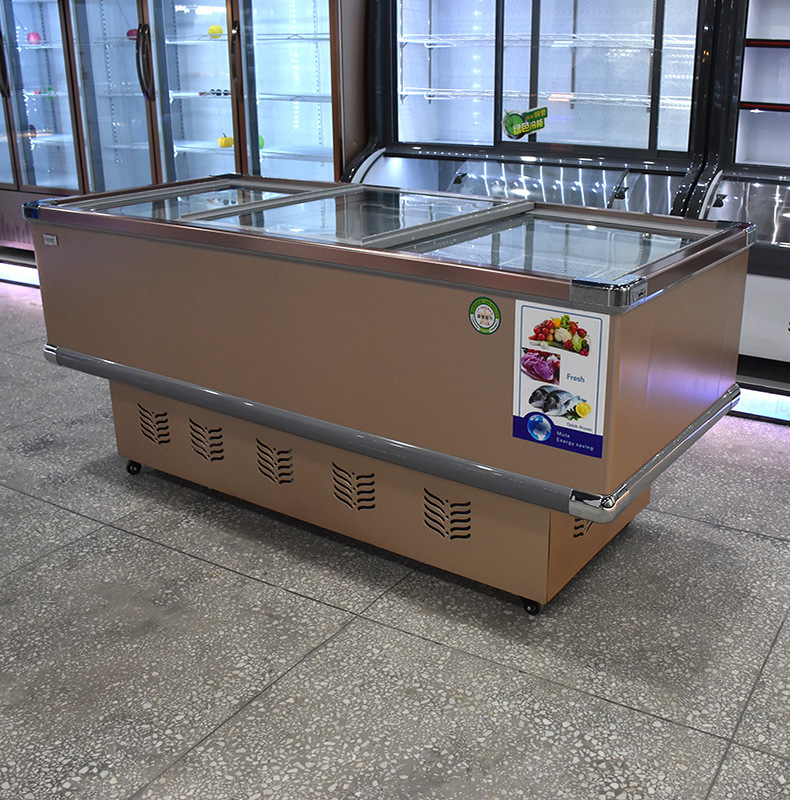 冰柜商用冰箱冷藏冷冻展示柜超市水饺丸子冷柜透明玻璃卧式岛柜