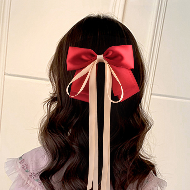 飘蝴蝶结发饰儿童发夹小女孩汉服发卡发带顶夹中国古饰头饰品批发