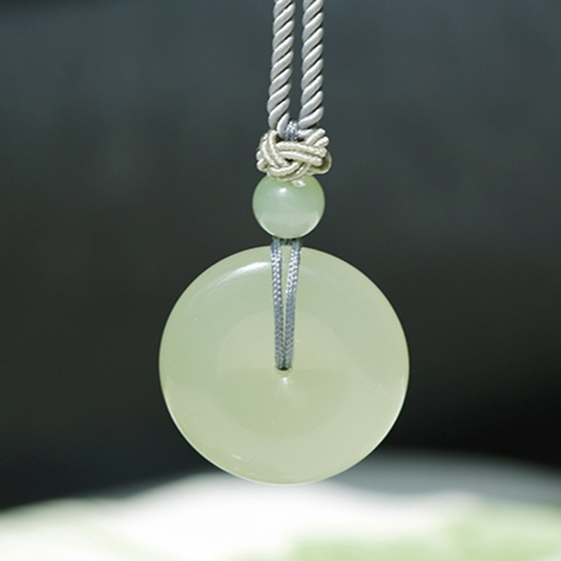 仿玉石和田玉平安扣吊坠仿老坑料青玉料项链玉石玉佩玉坠挂件