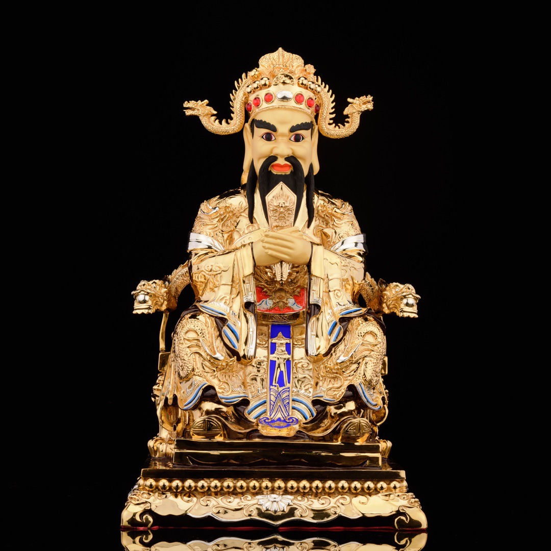 台湾盛凡铜鎏金五爷菩萨神佛像批发家用佛堂佛教用品批发工艺品