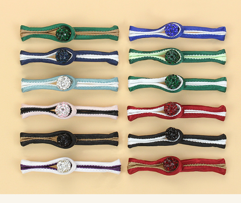 盘扣扣子双色镶钻一字扣复古旗袍纽扣民族服饰中式唐装装饰辅料