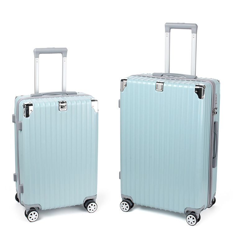 厂家批发行李箱女20寸登机拉链箱24寸男大容量拉杆箱旅行箱两件套