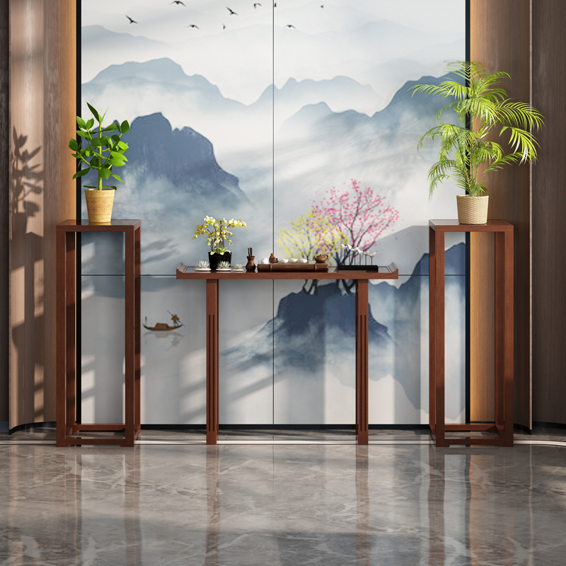 新中式实木玄关桌入户靠墙玄关台条案长条供桌条几简约现代玄关柜