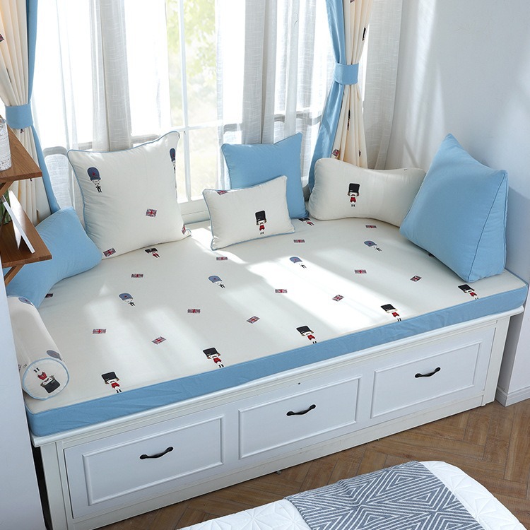 美法式色织提花可拆洗飘窗垫窗台垫轻奢卧室海绵垫飘窗阳台榻榻米