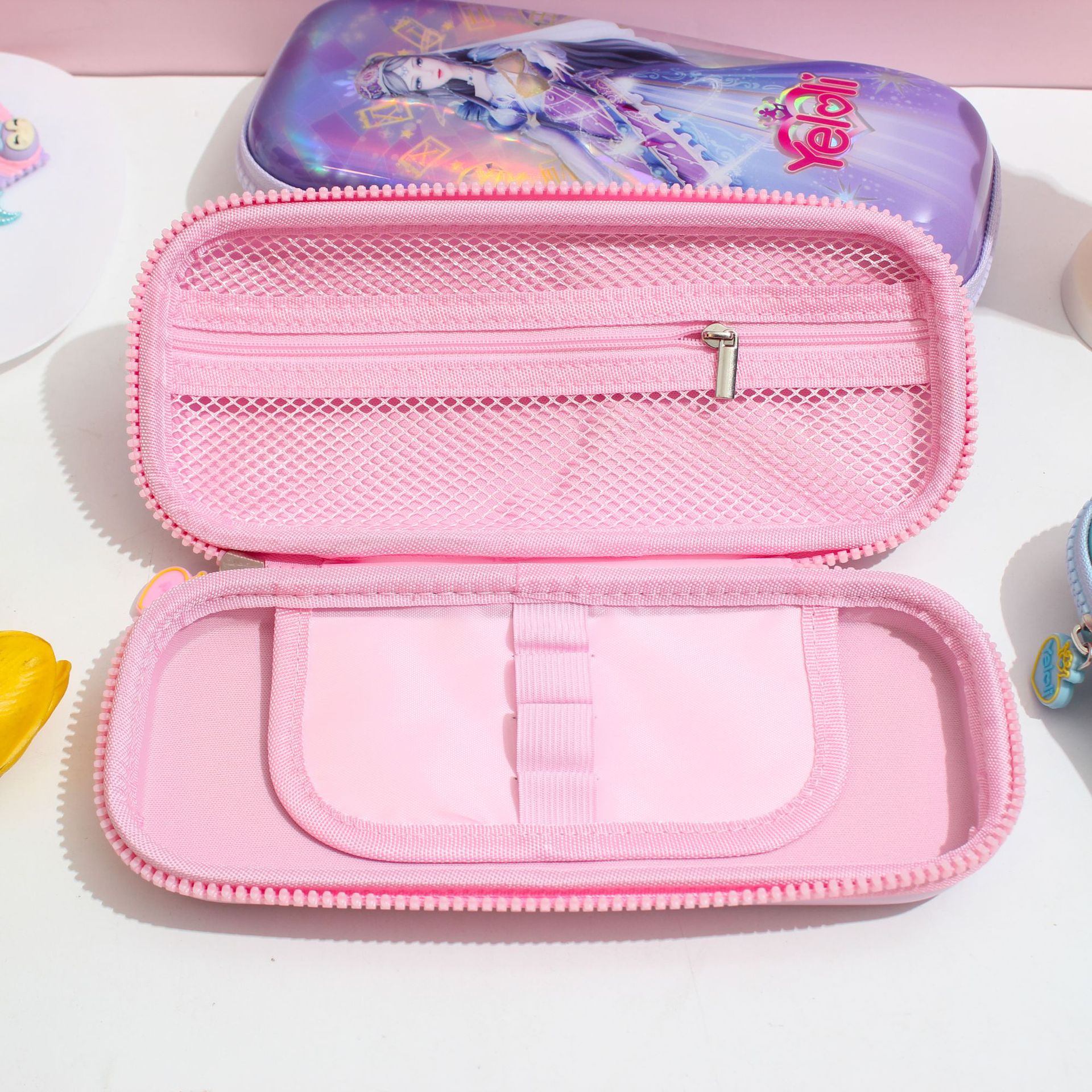 叶罗丽炫彩eva中笔盒冰公主卡通儿童文具收纳大容量拉链文具盒