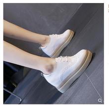 香港内增高小白鞋女2024秋季新款松糕厚底韩版高跟英伦风女鞋8cm