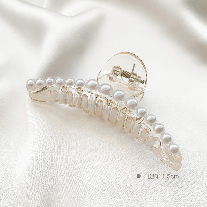 New Elegant Pearl Grip Back Head Big Small Size Hair Claws South Korea Elegant Hair Pin Hair Clip Hair