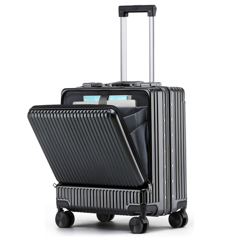 登机箱男女行李箱18寸20小型商务拉杆箱前置开口侧开密码旅行皮箱