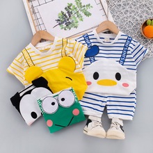 2023童装夏季新款童装男童宝宝婴幼儿套装T恤短袖两件套韩版跨境