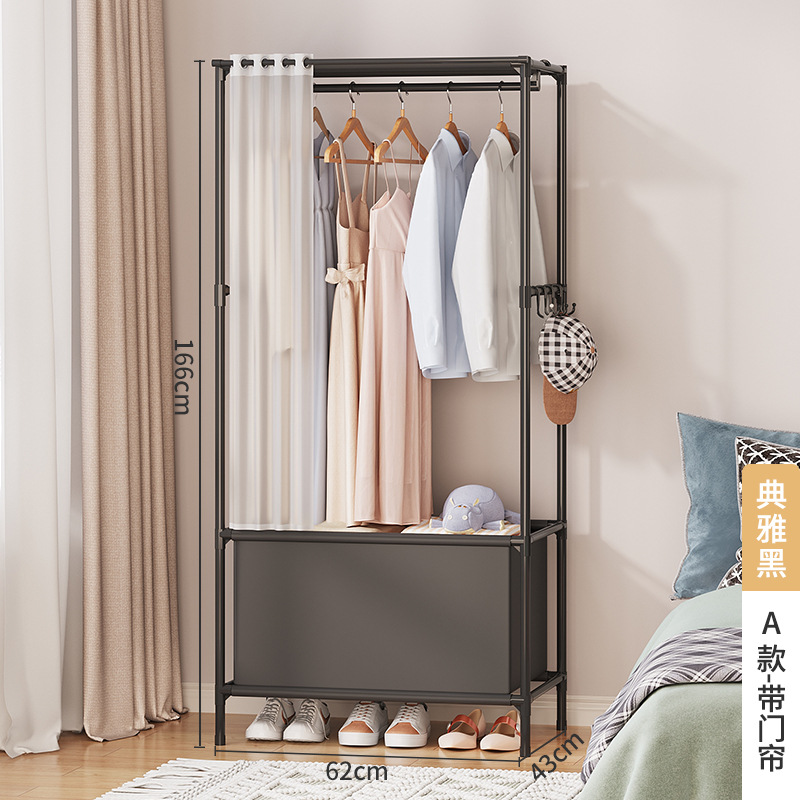 Simple Cloth Wardrobe Household Bedroom Dustproof Dormitory Rental Room Assembly Hanging Small Wardrobe Economical New Storage Cabinet