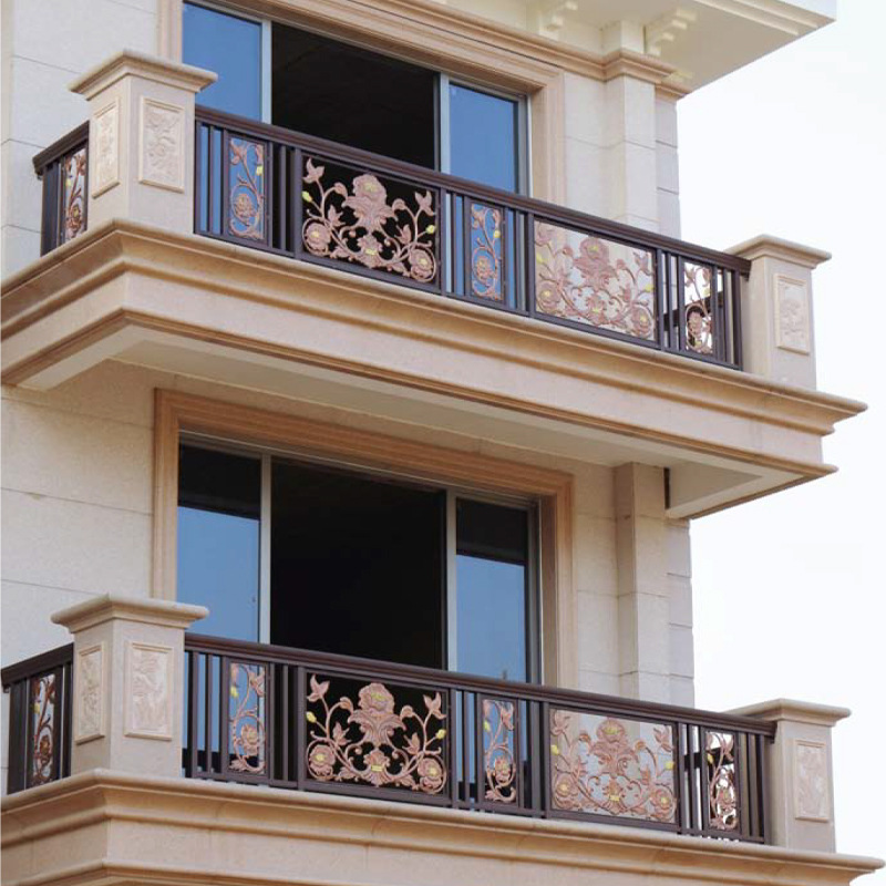 佛山厂家直销小区栏杆 庭院别墅铝艺阳台护栏 飘窗欧式铁艺栅栏