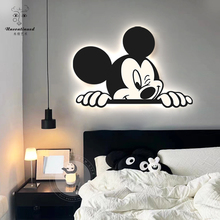 2023新款米奇米老鼠卧室床头装饰画卡通儿童房主卧壁房间挂画壁灯