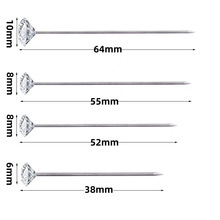 跨境透明钻石针婚纱鲜花礼品装饰固定针大头针钻石定位针38 52 64