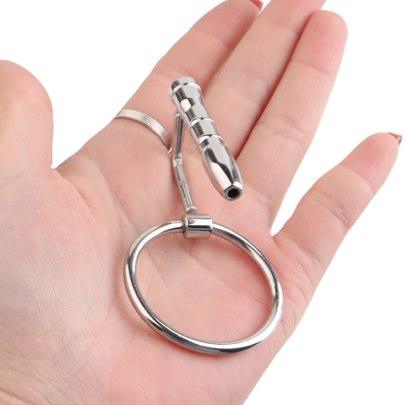 锁环尿道空心堵 男用马眼棒尿道扩张器同志情趣阴茎套环另类玩具