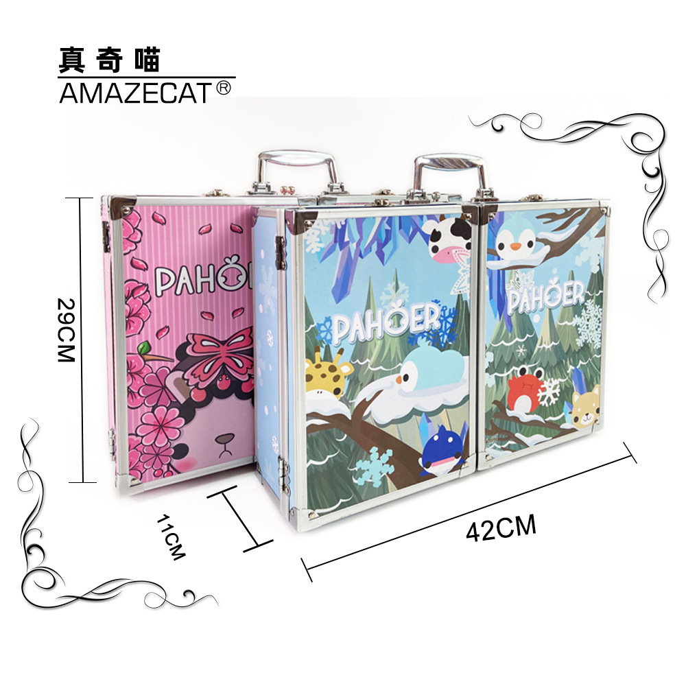 Zhenqi Meow Aluminum Alloy Gift Box Stationery Set Crayon Watercolor Pen Drawing Board Pencil Children Stationery Gift Bag