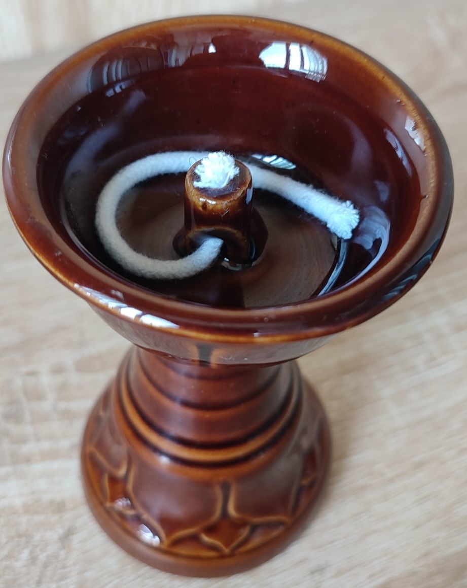 陶瓷烛台油灯灯长明佛灯复古酥油灯家用佛堂五供道具拜神祭祖