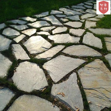 青石板碎拼石不规则乱石片护坡石毛石挡土墙水池页岩浆砌片石