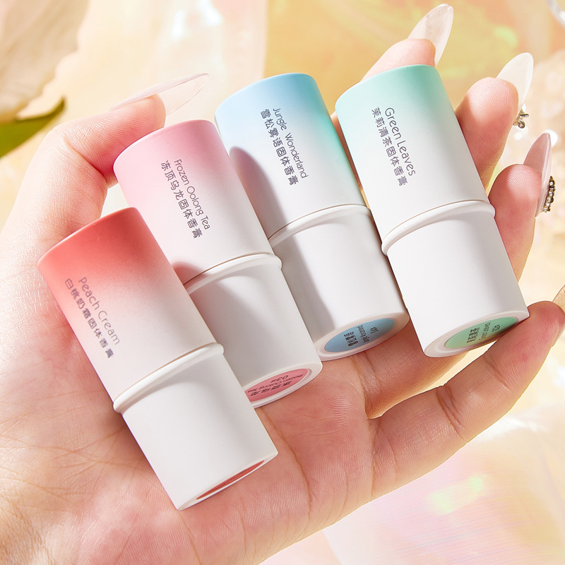 Best-Seller on Douyin Solid Balm Peach Oolong Long-Lasting Female Student Light Perfume Small Portable Perfume Solid Perfume Factory