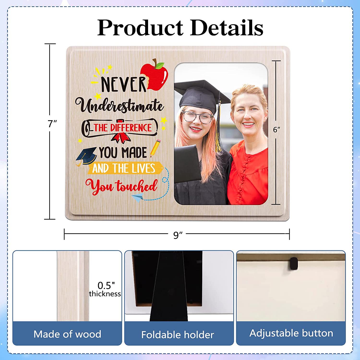 Cross-Border Photo Frame Wooden Graduation Picture Frame Table Decoration Specification Solid Wood Photo Frame Cross-Border Multi-Specification Solid Wood Photo Frame