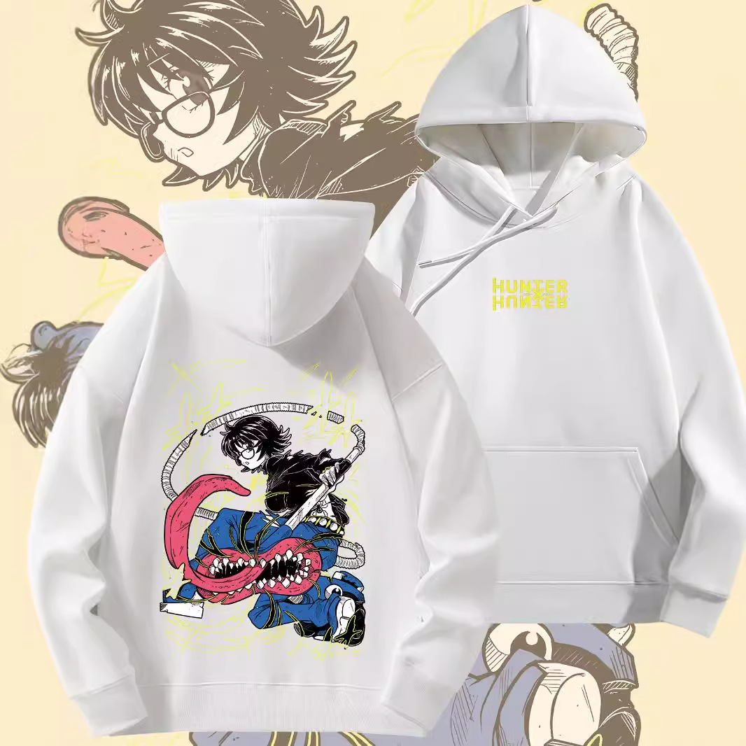 全职猎人小滴村崎联名动漫周边日系宽松落肩袖连帽卫衣跨境新款男