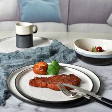 日式创意牛排盘子陶瓷早餐圆盘餐具家用菜盘平盘意面盘餐厅西餐盘