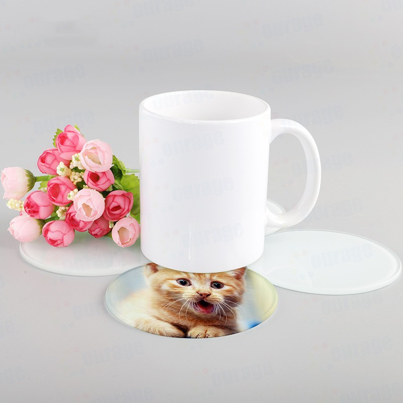 Thermal Transfer Coaster Glass Painting Glass Cup Mat Glass Painting Personality Picture Printing Coaster Thermal Transfer Blank Consumables Wholesale