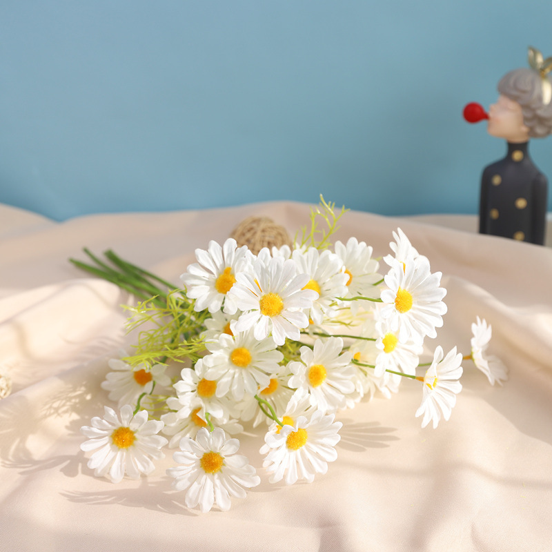 Chamomile Flower Little Daisy Fake Flower Spring Outing Photographing Props Home Living Room Decoration Flowers Silk Flower Ornaments