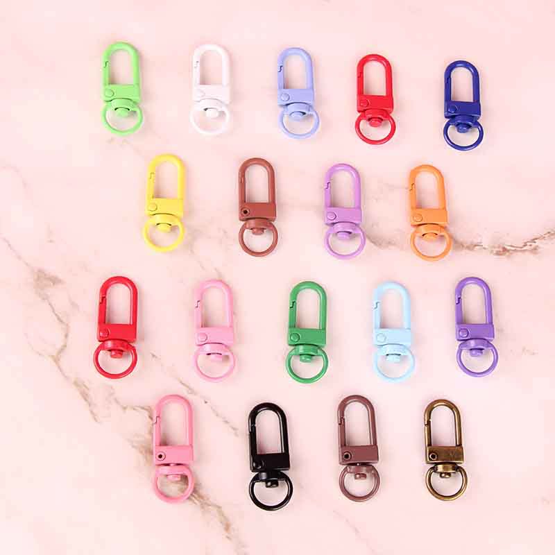 Spot Baking Paint for Metal Color Snap Hook Zinc Alloy Key Ring Shrimp Buckle 8-Word Buckle Spray Paint 3 Points Small Door Latch Pendant