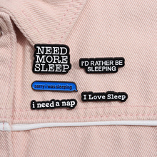 创意设计懒人徽章个性不规则英文字母句子系列胸针装饰品睡眠徽章