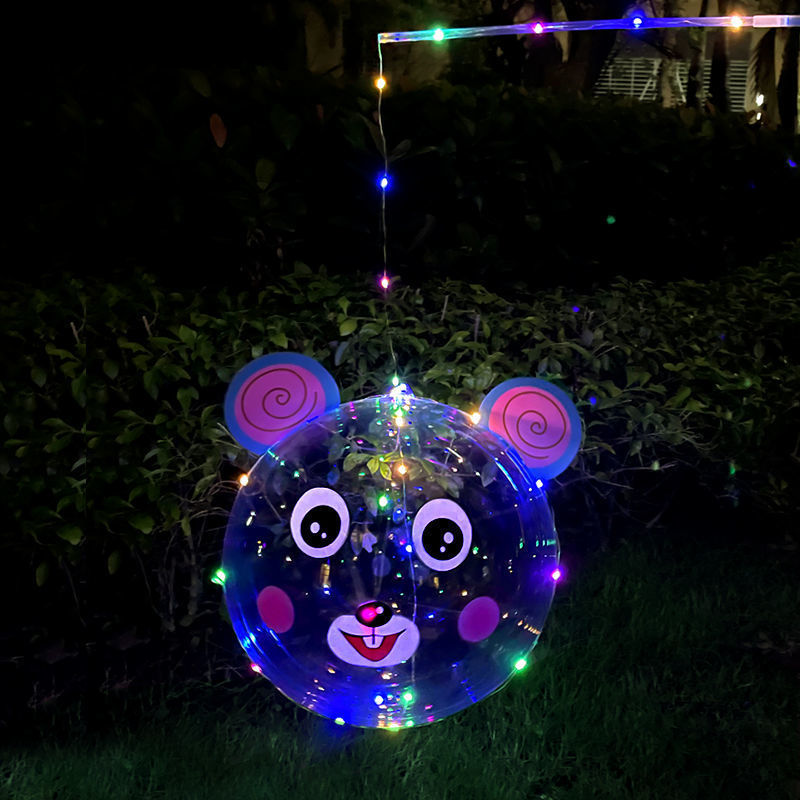 Lantern Festival New Lantern Luminous Bounce Ball Night Market Square Stall Fire Cartoon Animal Children Balloon