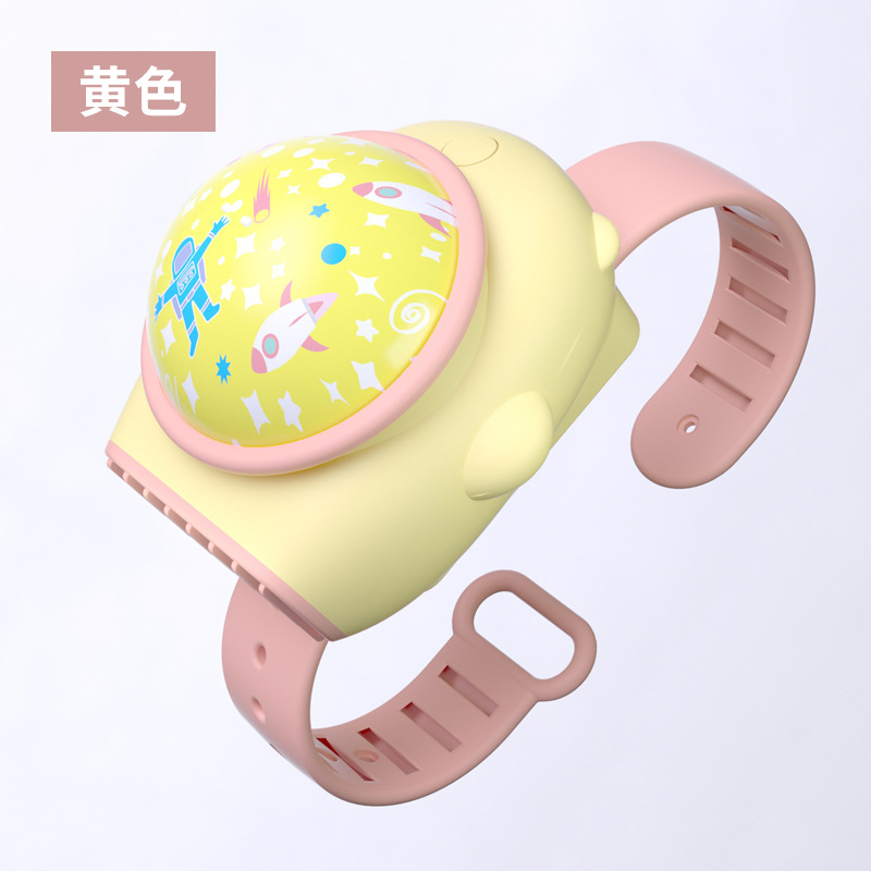 2023 New Projection Lamp Watch Fan Usb Charging Mini-Portable Small Handheld Fan Children's Toy Gift